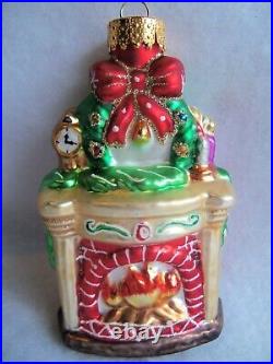 Vintage Ornament Hand Blown Large 4 &1/2 in Christmas Fireplace Mercury Glass