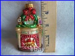 Vintage Ornament Hand Blown Large 4 &1/2 in Christmas Fireplace Mercury Glass