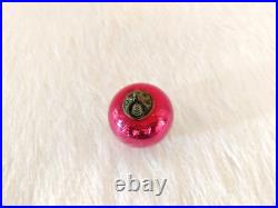 Vintage Pink Glass 1.75 Heavy German Kugel Christmas Ornament Brass Cap KU77