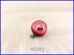 Vintage Pink Glass 1.75 Heavy German Kugel Christmas Ornament Brass Cap KU77