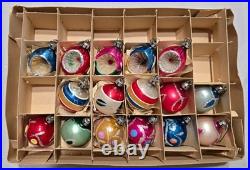 Vintage Poland Christmas Ornaments Glass Hand Painted Lot Of 16. Fantasia