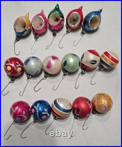 Vintage Poland Christmas Ornaments Glass Hand Painted Lot Of 16. Fantasia