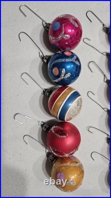 Vintage Poland Christmas Ornaments Glass Hand Painted Lot Of 16. Fantasia