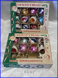 Vintage Poland Glass Christmas Tree Ornaments Lot Of 21, With Boxes