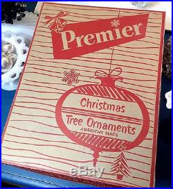 Vintage Pre Shiny Brite Premier Glass Christmas Tree Ornaments Shapes Nice