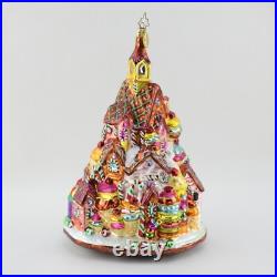 Vintage Radko GINGERBREAD LANE Candy Village Tree Glass Christmas Ornament 8