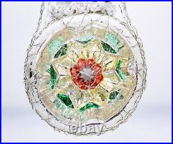 Vintage Rare BLUMCHEN Reflector Santa Wired Glass Christmas Ornament