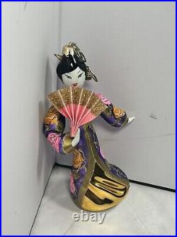 Vintage Rare Radko FAN DANCER Glass GEISHA Lady Ornament