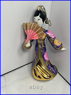 Vintage Rare Radko FAN DANCER Glass GEISHA Lady Ornament