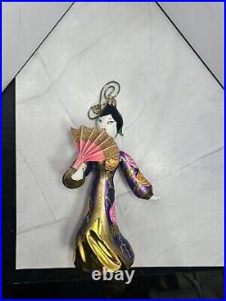 Vintage Rare Radko FAN DANCER Glass GEISHA Lady Ornament