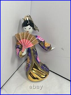 Vintage Rare Radko FAN DANCER Glass GEISHA Lady Ornament