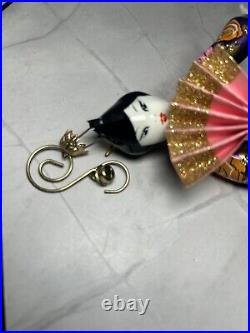 Vintage Rare Radko FAN DANCER Glass GEISHA Lady Ornament