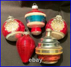 Vintage Red Mercury Glass Christmas Ornaments Shiny Brite & Others
