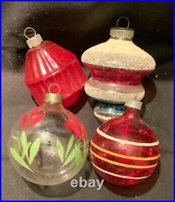 Vintage Red Mercury Glass Christmas Ornaments Shiny Brite & Others