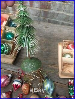 Vintage Retro Selection of Glass Christmas Baubles & Decorations Woolworths Xmas