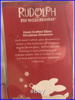 Vintage Rudolf & Santa's Reindeers Blown Glass Ornaments Kurt Adler CVS 8 pc Lot