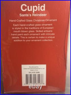 Vintage Rudolf & Santa's Reindeers Blown Glass Ornaments Kurt Adler CVS 8 pc Lot