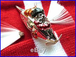 Vintage Santa Claus Airplane Christmas Ornaments Mercury Glass Christmas 3 Piece