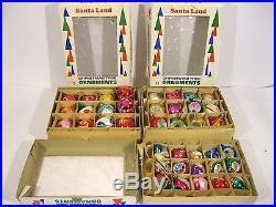 Vintage Santa Land Glass Xmas Ornaments Lot (36) 3 Boxes VF+ Poland Clean Lot NR