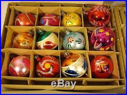 Vintage Santa Land Glass Xmas Ornaments Lot (36) 3 Boxes VF+ Poland Clean Lot NR