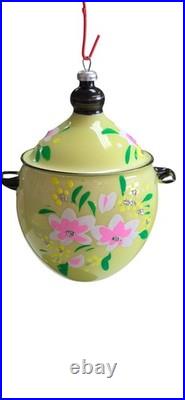 Vintage Sears Italian Collection Hand Painted Glass Ornament Set 4 Made in Italy