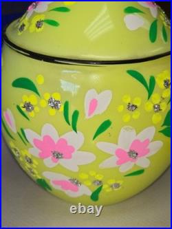 Vintage Sears Italian Collection Hand Painted Glass Ornament Set 4 Made in Italy