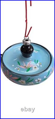 Vintage Sears Italian Collection Hand Painted Glass Ornament Set 4 Made in Italy