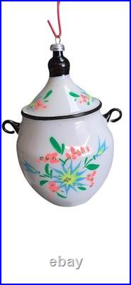 Vintage Sears Italian Collection Hand Painted Glass Ornament Set 4 Made in Italy