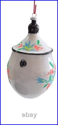 Vintage Sears Italian Collection Hand Painted Glass Ornament Set 4 Made in Italy