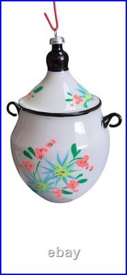 Vintage Sears Italian Collection Hand Painted Glass Ornament Set 4 Made in Italy