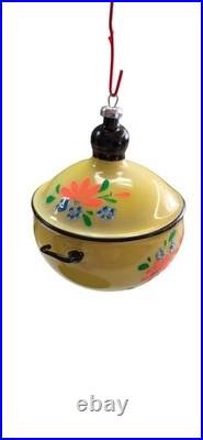 Vintage Sears Italian Collection Hand Painted Glass Ornament Set 4 Made in Italy