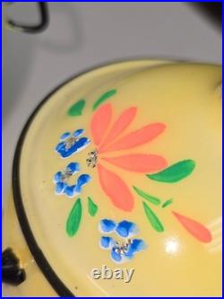 Vintage Sears Italian Collection Hand Painted Glass Ornament Set 4 Made in Italy