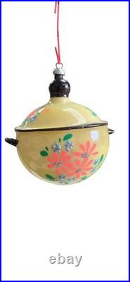 Vintage Sears Italian Collection Hand Painted Glass Ornament Set 4 Made in Italy