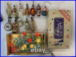 Vintage Set of 12 Soviet-Era New Year Ornaments and Garland Vintage Set of 12 Soviet-Era New Year Ornaments and Garland