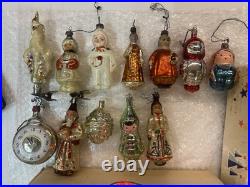 Vintage Set of 12 Soviet-Era New Year Ornaments and Garland Vintage Set of 12 Soviet-Era New Year Ornaments and Garland