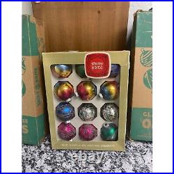 Vintage Shiny Brite Glass Christmas Tree Ornaments 3 Boxes Please Read