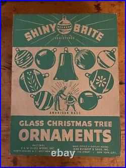 Vintage Shiny Brite Indented Ornaments, Original Pristine Box