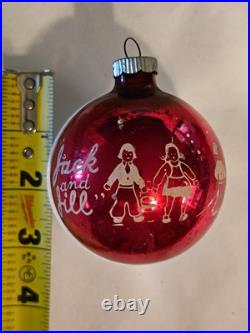 Vintage Shiny Brite Jack and Jill Nursery Rhyme Christmas Ornament 3in