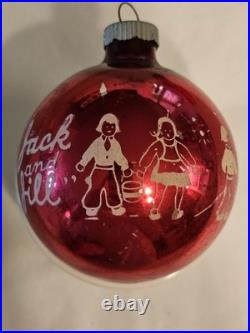 Vintage Shiny Brite Jack and Jill Nursery Rhyme Christmas Ornament 3in