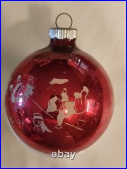 Vintage Shiny Brite Jack and Jill Nursery Rhyme Christmas Ornament 3in