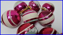 Vintage Shiny Brite Lot of 35 Glass Ornaments Carriage Lamp UFO Indent Striped