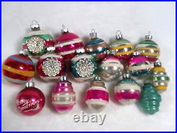 Vintage Shiny Brite Mercury Glass Christmas Ornaments Indent Striped Made in USA