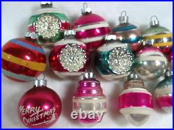 Vintage Shiny Brite Mercury Glass Christmas Ornaments Indent Striped Made in USA