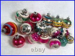 Vintage Shiny Brite Mercury Glass Christmas Ornaments Indent Striped Made in USA