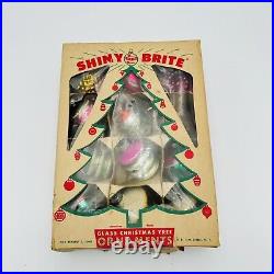 Vintage Shiny Brite & Poland Christmas Ornament Reflector Set Of 12 Indent Bumpy