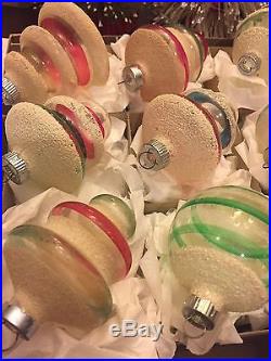 Vintage Shiny Brite Unsilvered WWII Christmas Ornaments Mica