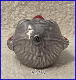 Vintage Silver Glass Smiling Clown German Christmas Ornament 2.75
