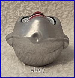 Vintage Silver Glass Smiling Clown German Christmas Ornament 2.75