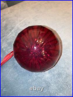 Vintage Tiffany & Co Thames Glass Blown Red Christmas Holiday tree Ornament Xmas