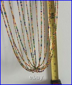 Vintage Unfinished Czech Bird Cage Glass Beaded Christmas Ornament